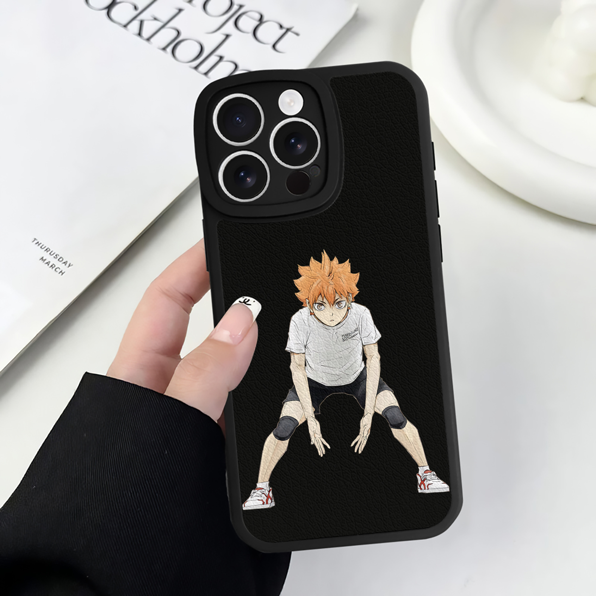 （画像用） ハイキュー!! Haikyu!! 【iPhone 16シリーズ対応】シリコンスマホケース（レザー調） 材質：シリコン